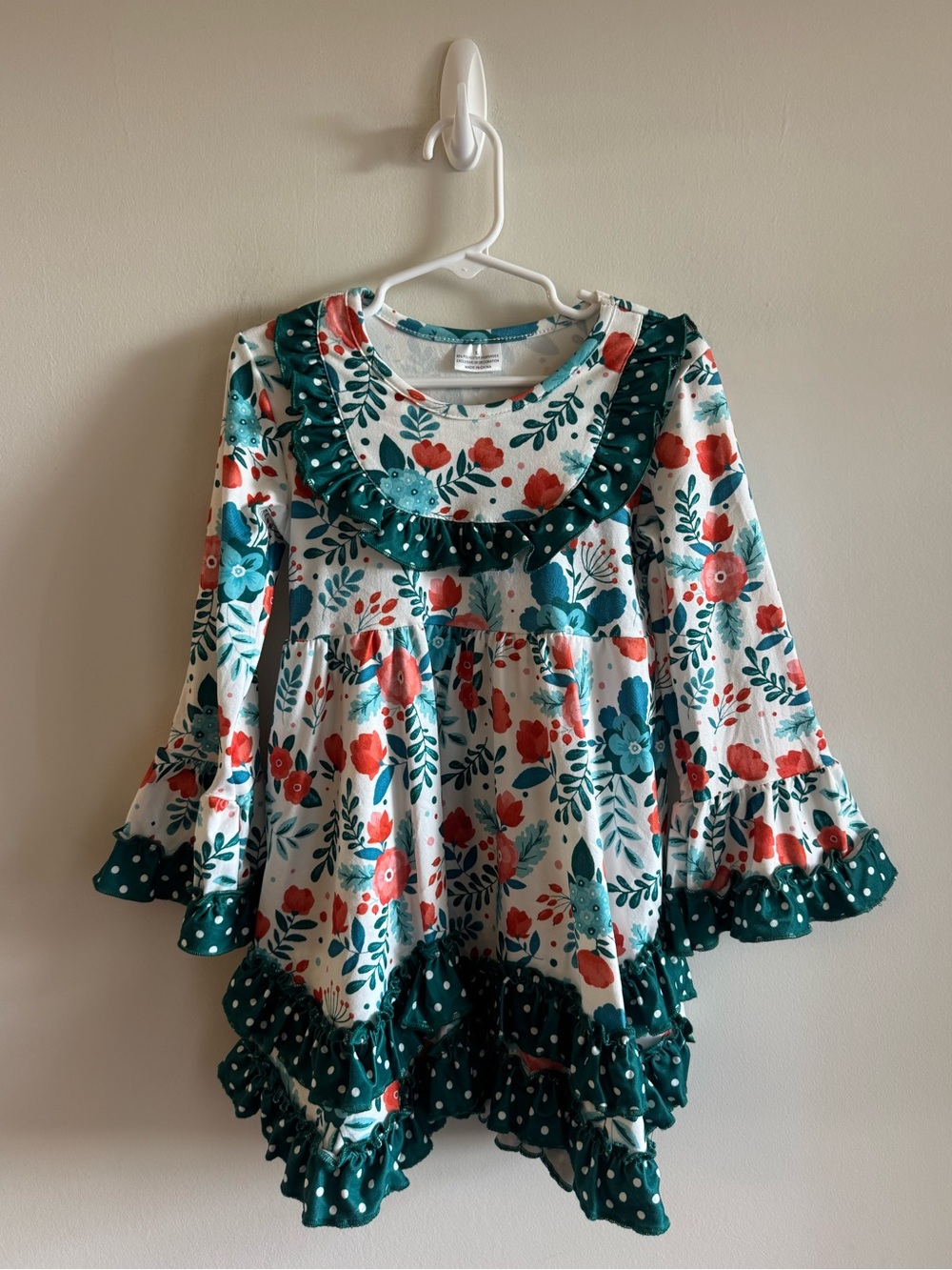 Dash of Glitter Boutique Floral Ruffle Dress